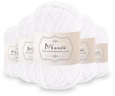 Maxee 250g(50gx5) Handstrickgarn Multicolor, Acryl Garn zum Stricken, Weicher Wolle zum Häkeln und Kunsthandwerk, Hand Knitting Garn zum Häkeln, Schals für Strickanfänger, Erfahrene Stricker