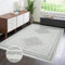 carpet city Teppich Kurzflor Wohnzimmer - Grau - 140x200 cm - Teppiche Fransen Boho-Style - Raute-Optik - Schlafzimmer, Esszimmer