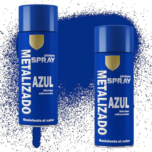 Etrexonline Pintura Spray Multicolor Profesional | 400ml | Adecuado para Metal, Madera & Plástico | Azul Metalizado | Secado Rápido | Paquete de 2