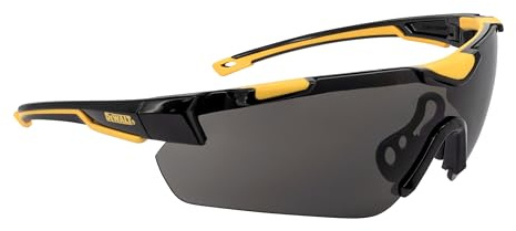 DEWALT DPG110 Chisel Unisex Trim-Fit Half Frame Protective Eyewear, Black Frame Smoke Lens
