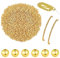 Delsen 400 Stück 4 mm Goldene Abstandshalter Perlen,Vergoldete Perlen Langlebig Rund, Glatt Zwischenperlen Nahtlos Lose Kugeln,Kleine Abstandsperlen für Armband Halskette Schmuck Handwerk Herstellung