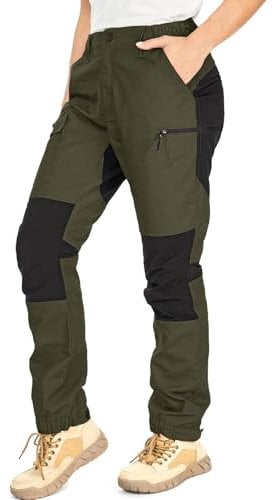 Yenwits Wanderhose Damen Outdoor Hosen Langlebig Robust Atmungsaktiv Trekkinghose Arbeitshose für Outdoor-Aktivitäten und Außenarbeiten(2093,Amy Grün,XXL)