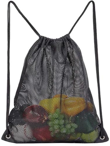 AIYVELU Mochila de malla con cordón, bolsa de deporte de malla, mochila con cordón, mochila de playa, bolsa con cordón ajustable para natación, buceo, gimnasio