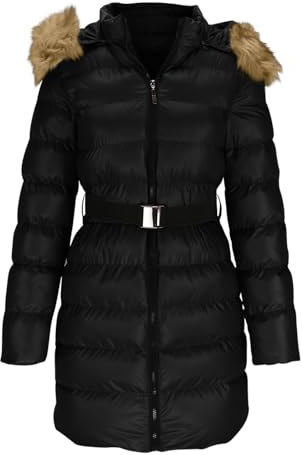 Awrvia Damen Jacke Steppjacke Warme Winter Übergangsjacke Gesteppt Stepp Wintermantel mit Gürtel Daunenmantel Oversized Puffer Jacke Outdoor Winddicht Damenmantel Dicke Warm Steppmantel