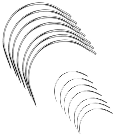 14 Stück Gebogene Nähnadel, Webnadeln vom Typ C, Gebogene Nadeln, Rund Leder Sattlernadel, Perücke C Gebogene Nadeln, Nähnadeln Set Polsternadeln, Hand Sticknadeln
