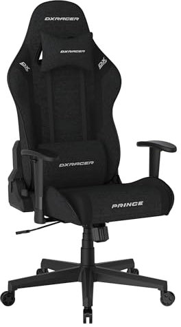 DXRacer Prince L PF132 Gaming-/ Büro-/ Schreibtischstuhl, mit Wippfunktion Gaming Stuhl Höhenverstellbarer Drehstuhl PC Stuhl Ergonomischer Chefsessel, schwarz