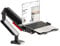 Monitor Mount Laptop Mount with Adjustable Tray for 10-17”Notebook, Full Motion Gas Spring Mount Arm for 17-32”Monitor (Within 4.4~22.0lbs), C-Clamp and Grommet Base Monitor Holder(Black)
