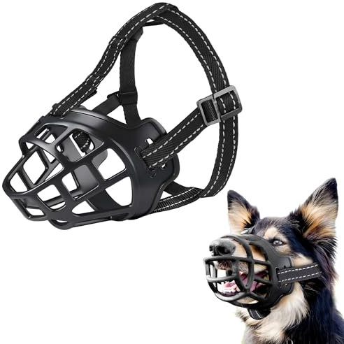 Starrer Maulkorb aus weichem Kunststoff für kleine, mittelgroße und große Hunde, bequem und sicher, ermöglicht das Trinken von Wasser, ideal für Training und Spaziergänge, verstellbar und langlebig