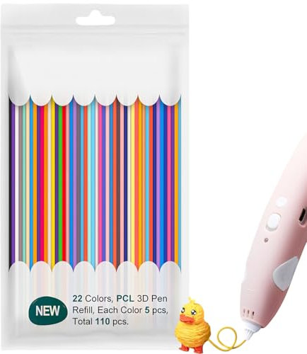 110-Teilig 3D Stift Filament, 3D Stifte Für Kinder Filament Es Sind Insgesamt 22 Farben Verfügbar, 3D Pen Printing Materials Fantasie Anregen, Förderung Der Praktischen Fähigkeiten