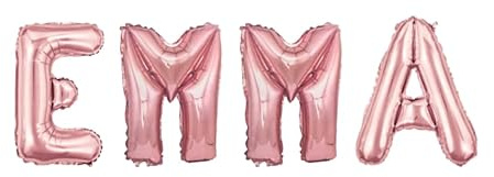 Palloncini nome Emma, kit scritto con lettere Rosa altezza 35cm