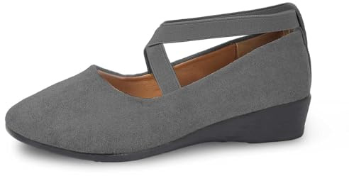 Ballerinas Women's Shoes Flat Comfortable Leisure Pumps Orthopaedic Summer Comfortable Loafer Lightweight Elegant Slip On Shoes Casual Shoes Plain Elastic Slip-On Trainers Sporty Dance Shoes, 2 Grey