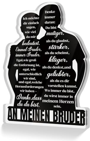 Putuo Decor Acrylschild An Meinen Bruder – Geschenk mit herzlicher Botschaft – Dekoration für Geburtstag, Alltag, Brüderliche Verbindung