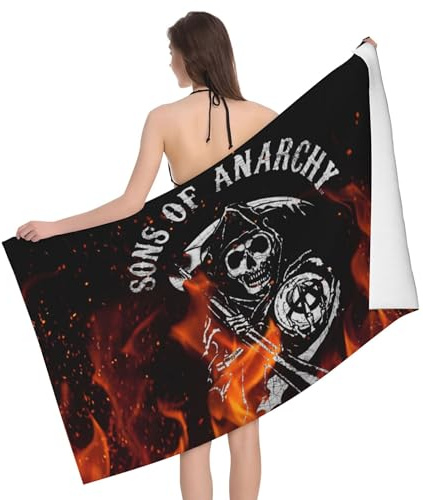 KESATUOT Beach Towel anarchy TV Series Sons Superfine Fiber Bath Towels Cute Personalized Beach Towels for Women Men Pool Swim