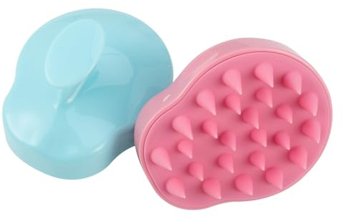 Yardenfun 2 Stück-Pack Silikon Kopfhaut Massagebürste zur Tiefen Reinigung und Stimulation der Durchblutung für Haarwäsche und Entspannende Kopfmassage