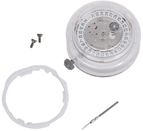 Spryflower 8215 Automatisches Mechanisches Kalenderuhrwerk, Ersatzteil mit 3 Pin für mechanische Armbanduhren, Hochpräzises Uhrwerk zum Reparieren Alter Uhren, Silber