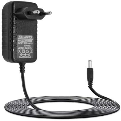 Vmoomax Chargeur, 6V 2A 12W CC 5,5 mm x 2,5 mm Recharge Adaptateur Secteur de Remplacement, Transformateur d'alimentation Universelle avec Prise pour Alimentation Stable