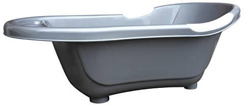 dBb Remond Baignoire avec Bouchon de Vidange/Poignées Antidérapantes Argent