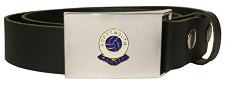 Knight Portsmouth Football Club Leather snap fit Belt Black