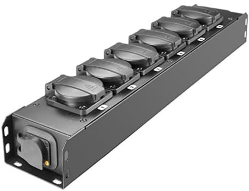 Adam Hall Accessories PRO PORT 6 T - DISTRIBUTEUR DE COURANT 6 PRISES CERTIFIÉES IP54 + ENTRÉE/SORTIE POWER TWIST TR1