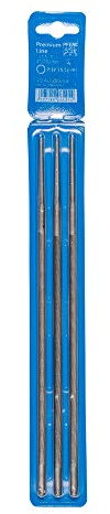 PFERD Chainsaw Files, Pack of 3, Round, 200 mm x 5.5 mm, Spiral Cut, Premium Line, in Plastic Bag, 18600762 - for Manual Sharpening of Saw Chains