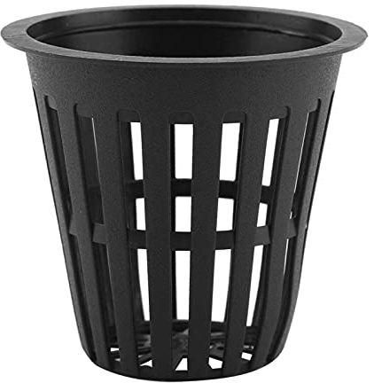 Net Pot Cup, 10 Unids Macetas de Malla para hidroponía Cesta hidropónica de plástico para Plantar sin Suelo Adecuado para jardín, Balcón(Negro)