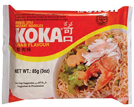 Koka Noodles Original Crab Flavour Oriental Style Instant Noodles 30 Packets of 85 g