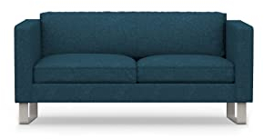 COMFORTLY 2-Sitzer-Sofa-Schonbezug, handgefertigt, kompatibel mit Lund Hogen Couch (strapazierfähig, blau)