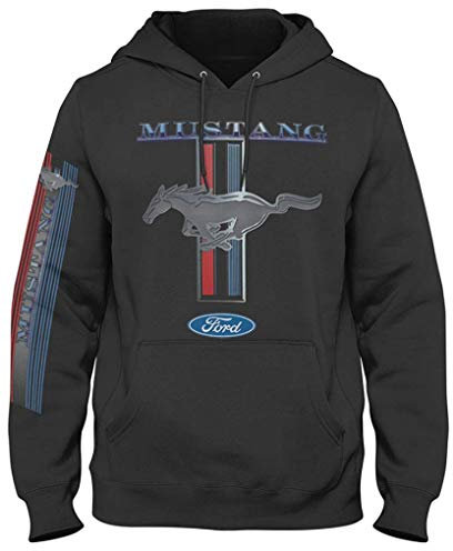 Ford Motor Company Original Mustang 50 Years Herren Kapuzenpullover, Schwarz, XL