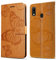 DENDICO Cover per Huawei Y6 2019 / Honor 8A, Portafoglio Custodia in PU Pelle per Huawei Y6 2019 / Honor 8A, Antiurto Cover a Libro con Slot per Carte, Giallo