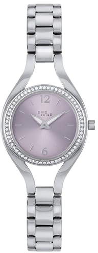Breil Uhr Damen Elettra Ziffernblatt LILAK Bewegung NUR Zeit Quartz e Bracelet Stahl Silber EW0587