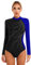 Doomiva Damen Turnanzug Langarm Tanzbody Glitzer Gymnastikanzug Ballettanzug Eiskunstlaufanzug Leotards Strass Wettbewerb Tanzkleidung A Royal Blau M