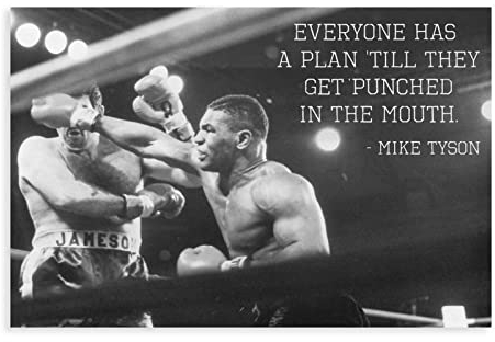 Mike Tyson Zitat Leinwand Poster Wandkunst Dekor Bild Gemälde für Wohnzimmer Schlafzimmer Dekoration Rahmen Stil 30 x 45 cm