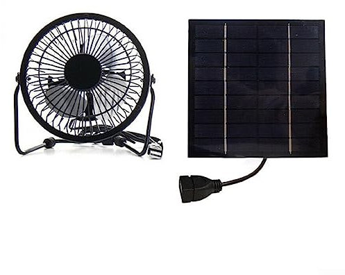 SPORTARC Ventilatore a pannello solare, mini ventilatore alimentato a pannello solare, ventilatore solare con USB, ventilatore di raffreddamento portatile per casa e ufficio