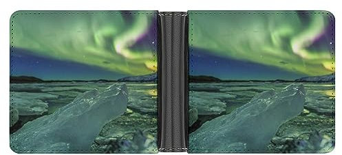 OTRAHCSD Münzfach, schöne Northern Lights Leder Brieftasche, Bifold Kreditkarte Leder Slim Geldbörse, Schöne Nordlichter, Einheitsgröße