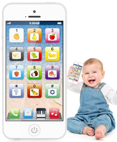 Baby Phone Toys for 1-3 Year Old Kids Mobile Phone Toy Fake Phone Toys for Toddler Baby Mobile Phone Play Phone Toys Age 1 2 3 Birhtday Present Gifts Toy for Baby 1-3 Year Old