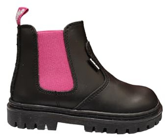 Balducci art.2592 PRIMO PASSO STIVALETTO NERO CON ELASTICO FUXIA. SCARPA CON PLANTARE FISIOLOGICO,CONTRAFFORTE E SUOLA IN GOMMA MORBIDA ANTISCIVOLO.NUMERAZIONE DAL 18 AL 26. MADE IN ITALY (22)