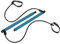 Relaxdays Pilates Stange mit Widerstandsbändern, Ganzkörpertraining für Zuhause, Fitnessbänder Trainingsstange, Petrol