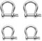 Lot de 4 manilles à anneau en D en acier inoxydable 304 M8 M10 - Pour gréement lourd, manilles à maillons de chaîne en acier, rigging, récupération de véhicules, remorquage, tendeur, suspension