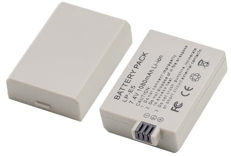 SEYRLMK 1080 mAh LP-E5 LPE5 LP E5 Battery for Canon EOS 1000D, EOS 500D, EOS 450D, Kiss X3, Kiss X2, Kiss F, Rebel T1i, Rebel XS, Rebel XSi Camera
