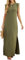 GRECERELLE Womens Summer Maxi Dress Casual Shirt Dresses Elegant Styles Basic Sleeveless Maxi Dresses for Women UK with Split and Pockets (Army Green, L)