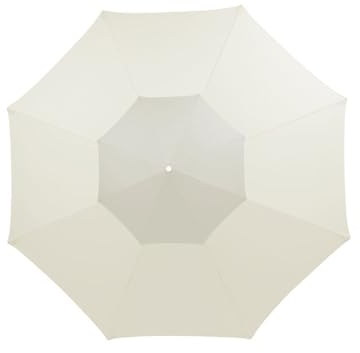 LKPOMI Tettuccio di Ricambio per Ombrellone da Patio da 8,9/9,8 Piedi per 8 Stecche, Copertura Superiore per Ombrellone da Mercato, Tessuto Antipioggia, Parasole da Giardino Esterno (Solo(Beige 3m)