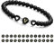 Armband Damen mit Buchstaben und Herz - Partnerarmbänder Freundschaftsarmband mit 6mm Naturstein Perlen Personalisierte Geschenke Armband Paare Mädchen bff Schwesterherz Mutter und Tochter (Schwarz-V)