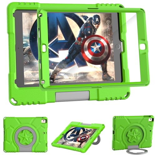 Coque pour iPad 9,7 2018/2017 6e/5e génération-TrendGate Étui léger et résistant aux Chocs pour iPad Air 2 avec Protection d'écran intégrée et Support pour iPad Air/iPad Air 2/iPad Pro 9,7, Vert