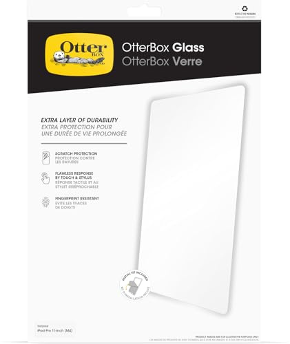 OtterBox Glass Screen Protector for iPad Pro 11-inch (M4 and M5) (2024), Flawless Touch Response, Fingerprint Resistant, Precision Fit, Vibrant Clarity