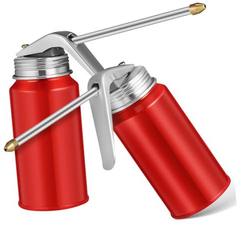 MOLUCKFU 2 Stück Manuelle Hochdruck Ölkanne 200 Ml Metall Ölerdose Für Kfz Schmierstoffe Fahrzeugwartung Vielseitig Einsetzbar