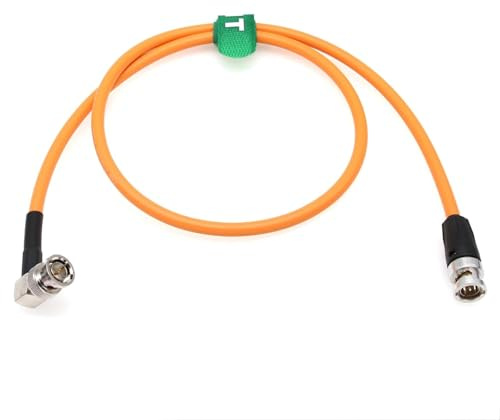 HangTon 12G SDI 4K 60p Cable for Sony Venice FX9 Alexa 35 Komodo Camera Teradek Transvideo Blackmagic SmallHD Atomos Monitor, 90-degree to Straight BNC 50cm