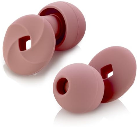Ohrstöpsel zum Schlafen - Weicher, wiederverwendbarer Silikon Gehörschutz, SNR 33 dB Geräuschreduzierung. Mit Tragebox und Aufsätzen in Größen XS/S/M/L. (mauve, Einheitsgröße)