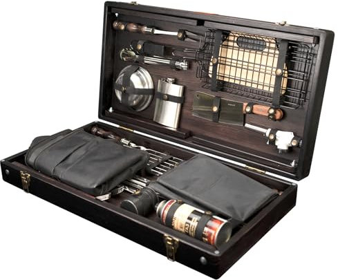 Barbecue Tool Sets Forseti 2.0 - Outdoor Grill Zubehör für BBQ - Premium Grillutensilien Set Grillzubehör - Outdoor Grillausrüstung - Grillset mit Koffer
