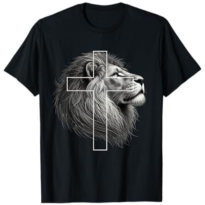 Jesus Löwe von Juda Christliches Kreuz T-Shirt