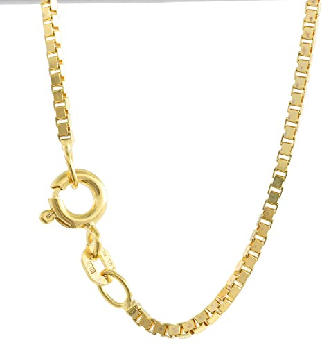 Goldkette Venezianerkette Halskette Breite 1,4 mm - 585-14 Karat Gold, Kettenlänge:60 cm Unisex